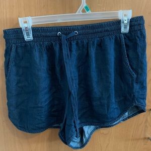Dark Blue Chambray Shorts